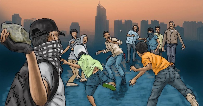 Viking dan Jakmania Bentrok di Cilegon, 3 Orang Terluka Dilarikan ke RS