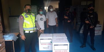 Ditlantas Polda Banten Kawal Ketat Pendistribusian Vaksin Covid-19