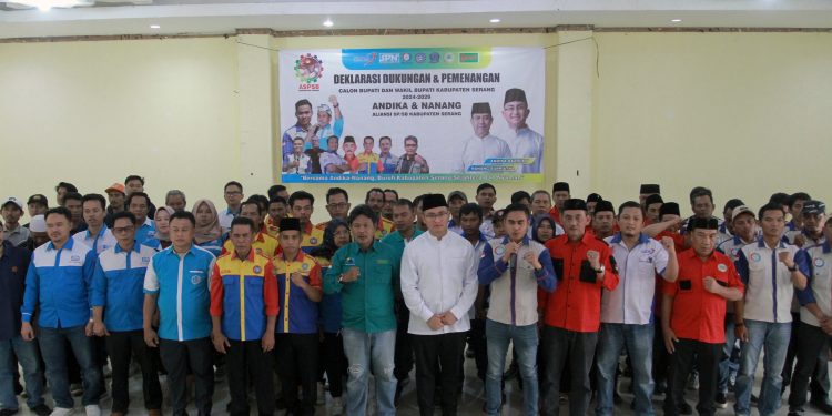 7 Serikat Buruh Kabupaten Serang Deklarasikan Dukungan ke Andika-Nanang